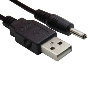 USB A to DC 3.5 mm - 1.35 mm 5 Volt DC Barrel Jack Power Cable