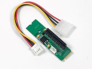 PCI-e 1X/4X Card to M.2 M Key 4 Lane Crypto Mining Adapter with CLKREQ