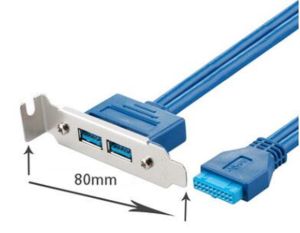 2 Port USB 3.0 A Female Low Profile - 500mm