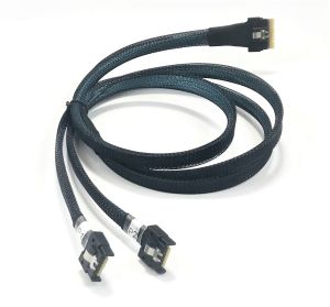 1 Meter SlimSAS 8i to 2 x MCIO x4 38P Cable