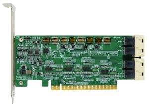 PCIe x16 Gen 4 with ReDriver to MiniSAS HD (SFF-8673) x8 Dual Port Adapter PCIe 4.0