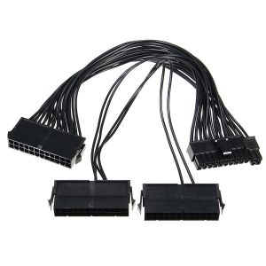3 Ports Triple Power Supply PSU 24Pin 20+4pin ATX Motherboard Adapter Cable