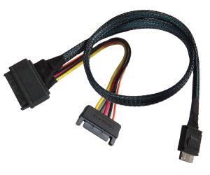 PCIe Gen 4 16 GT/s OCulink (SFF-8611) to U.2 (SFF-8639) Cable 