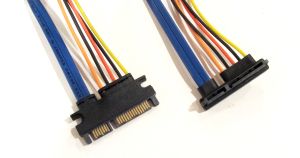 22 Pin SATA Male to Female Left Angle Power and Data Extension Cable